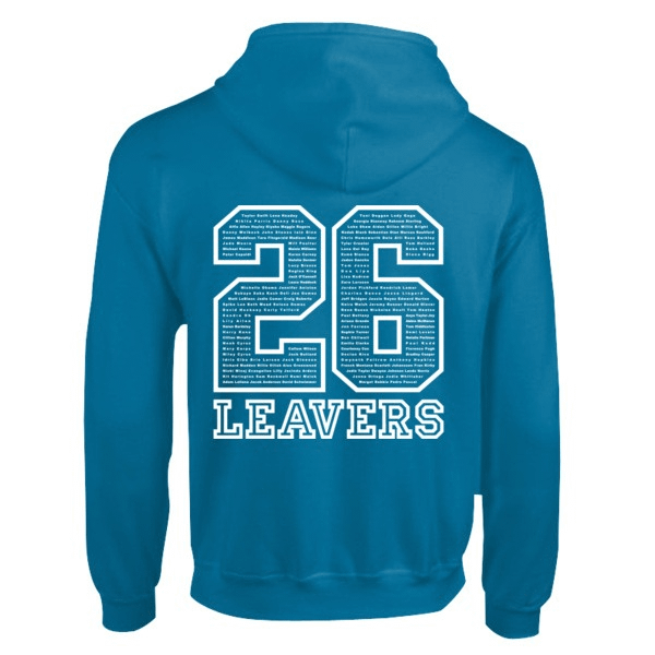School Leavers hoodie back design example 5