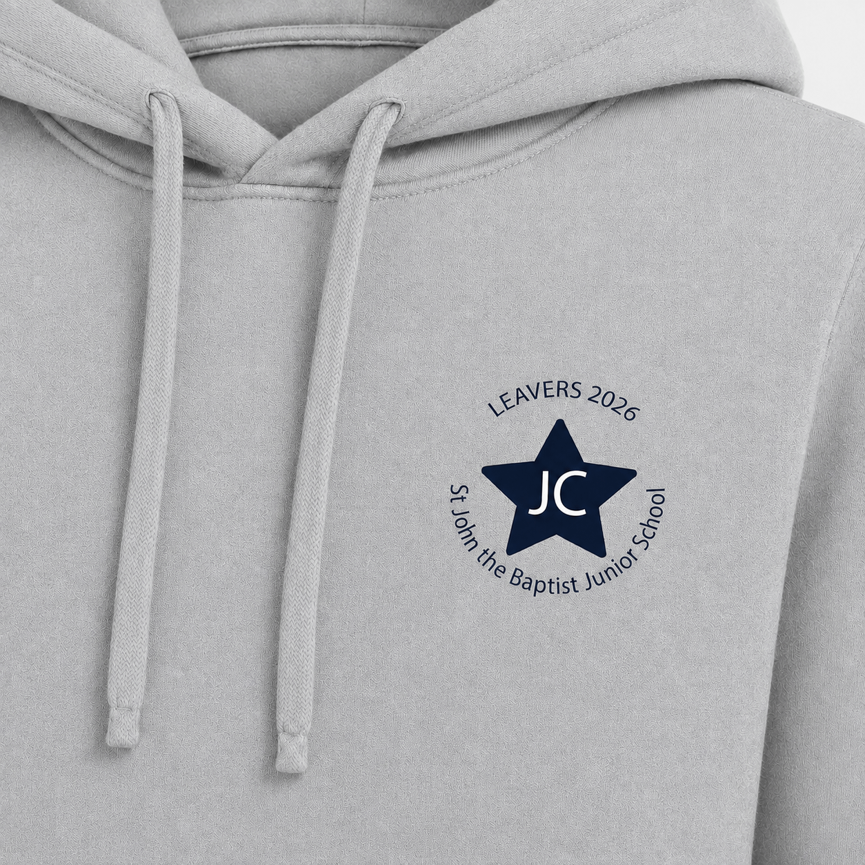 School Leavers hoodie front star design example