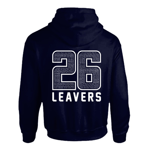 School Leavers hoodie back design example 2